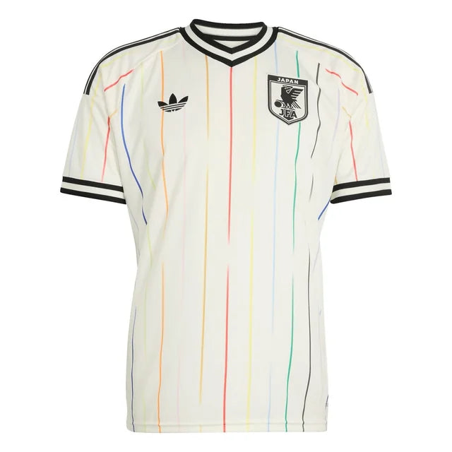 Japan Football Jersey | White Rainbow Pinstripe Retro Kit